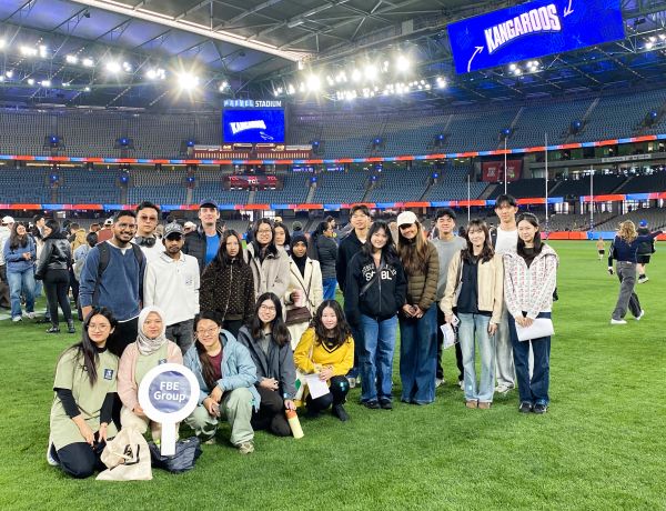 Students at Marvel Stadium